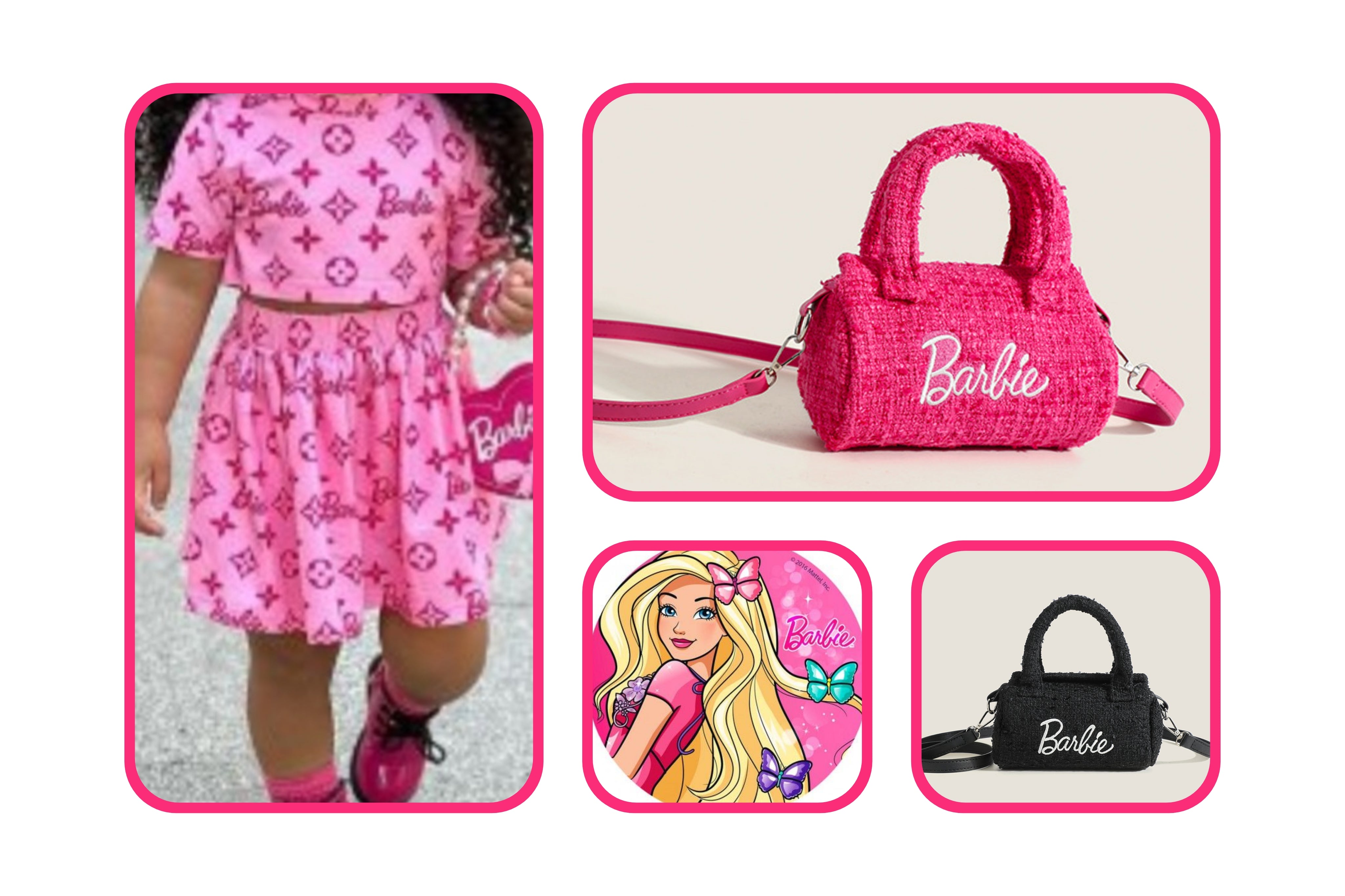 Monnalisa - Girls Pink Heart Barbie Handbag (16cm) | Childrensalon