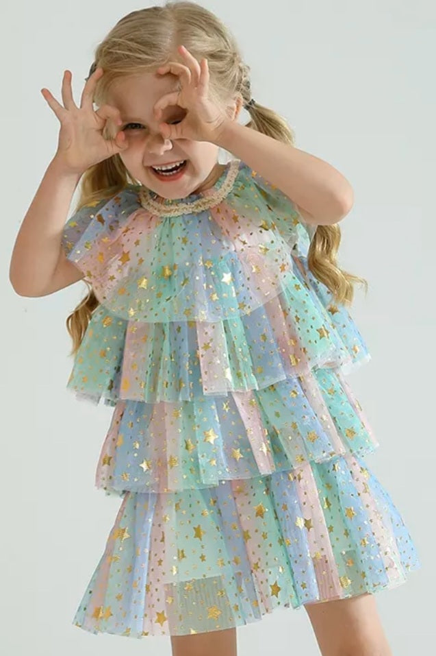 LAYERED SPARKLE PARTY DRESS